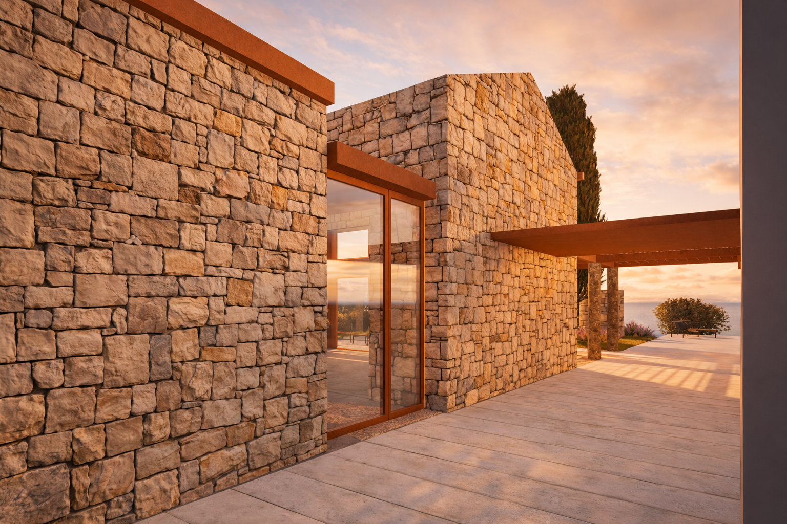 3D render moderne hiše in arhitekturna vizualizacija